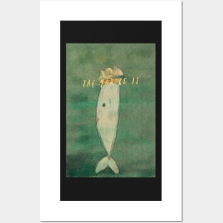 Moby Dick Whale Ship And Game of Tag Gold Foil Posters and Art